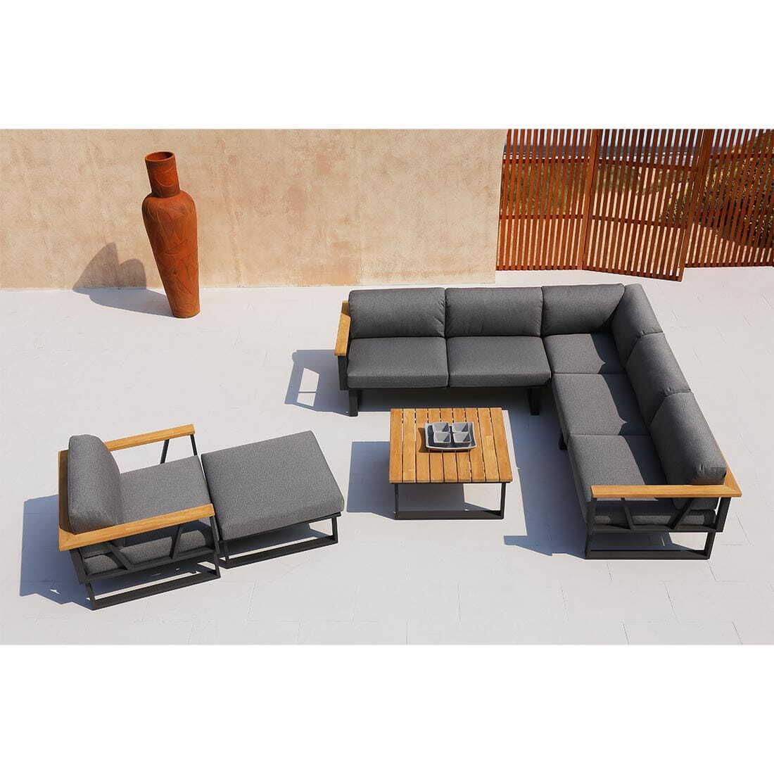 Zebra Belvedere Gartenloungesofa Edelstahl/Tuvatextil