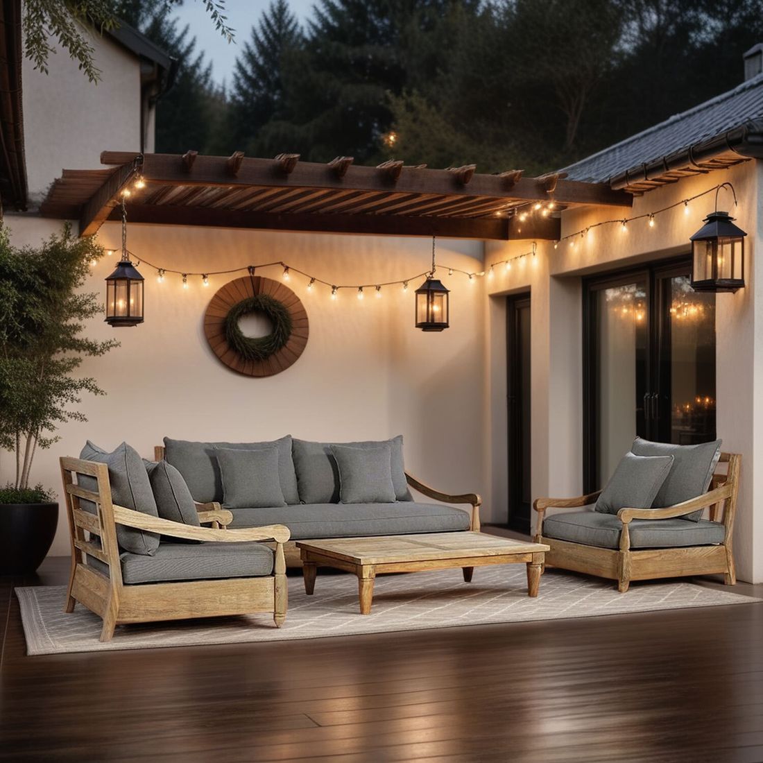 OUTLIV. Portofino Loungeset inkl. Loungetisch Teak recycelt/Sunproof