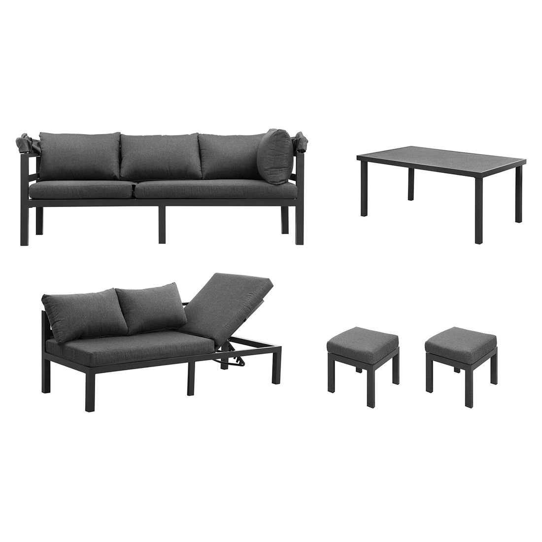 OUTLIV. Anzio Dininglounge Tisch 150x90cm Aluminium/Spunpolyester
