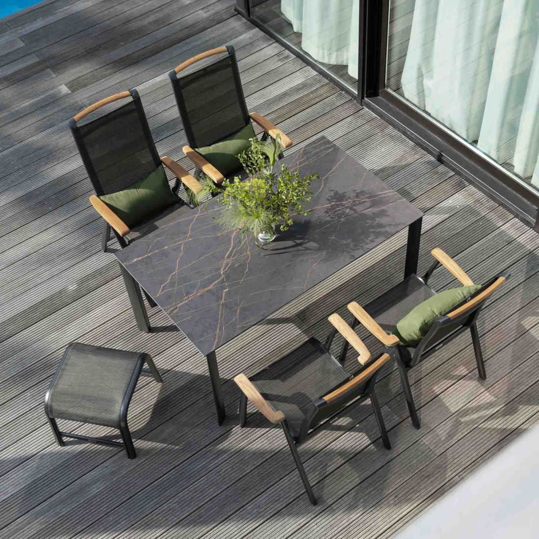 Kettler Memphis Gartenmöbel-Set M verstellbar (4 Plätze) Tisch 160x95cm