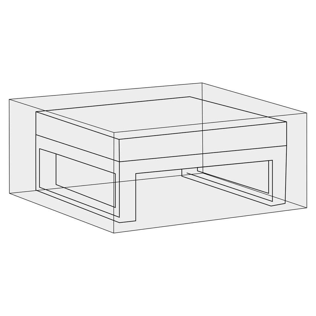 Zebra Park Loungemöbel Schutzhülle für Eckmodul 89x83x63cm