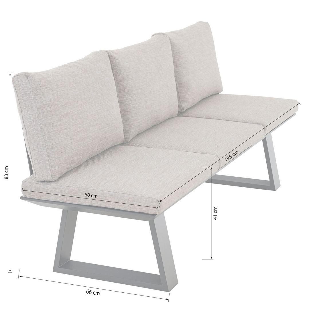 Siena Garden Repton Gartenloungesofa Aluminium/Texfabric