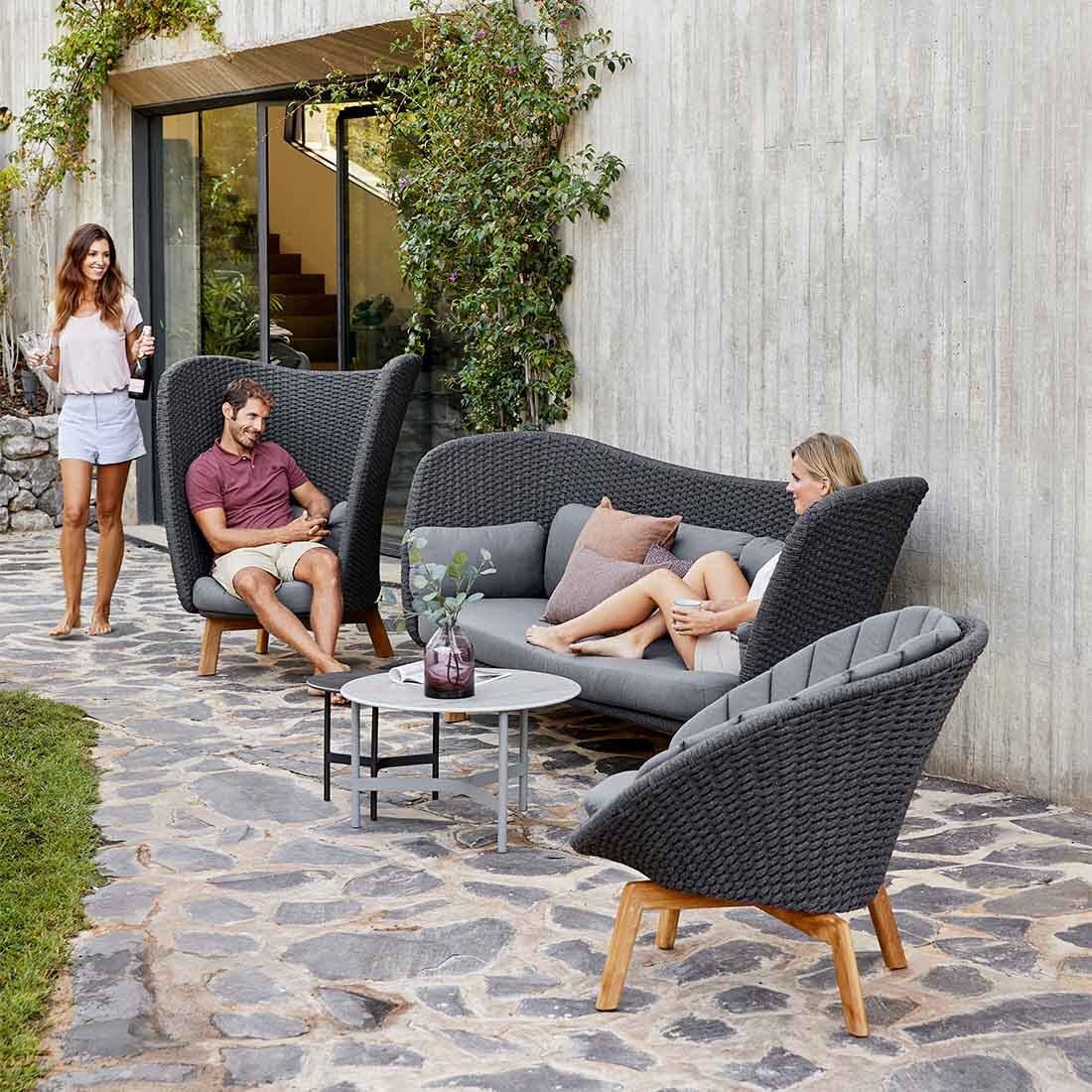 Cane-Line Peacock Wing Gartenloungesofa Teak/Rope/Acryl