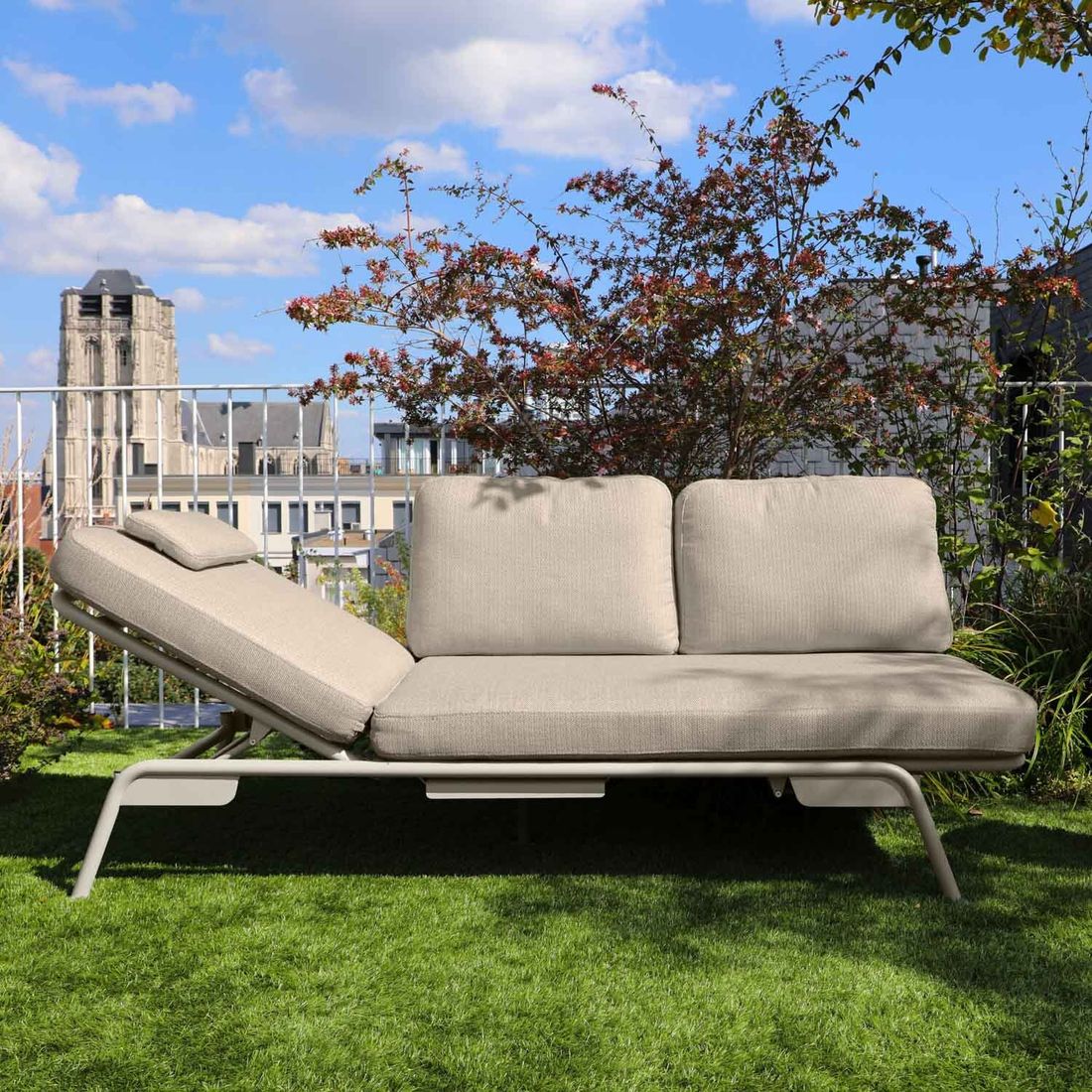Zebra Somerset Diningsofa Aluminium/Sunproof