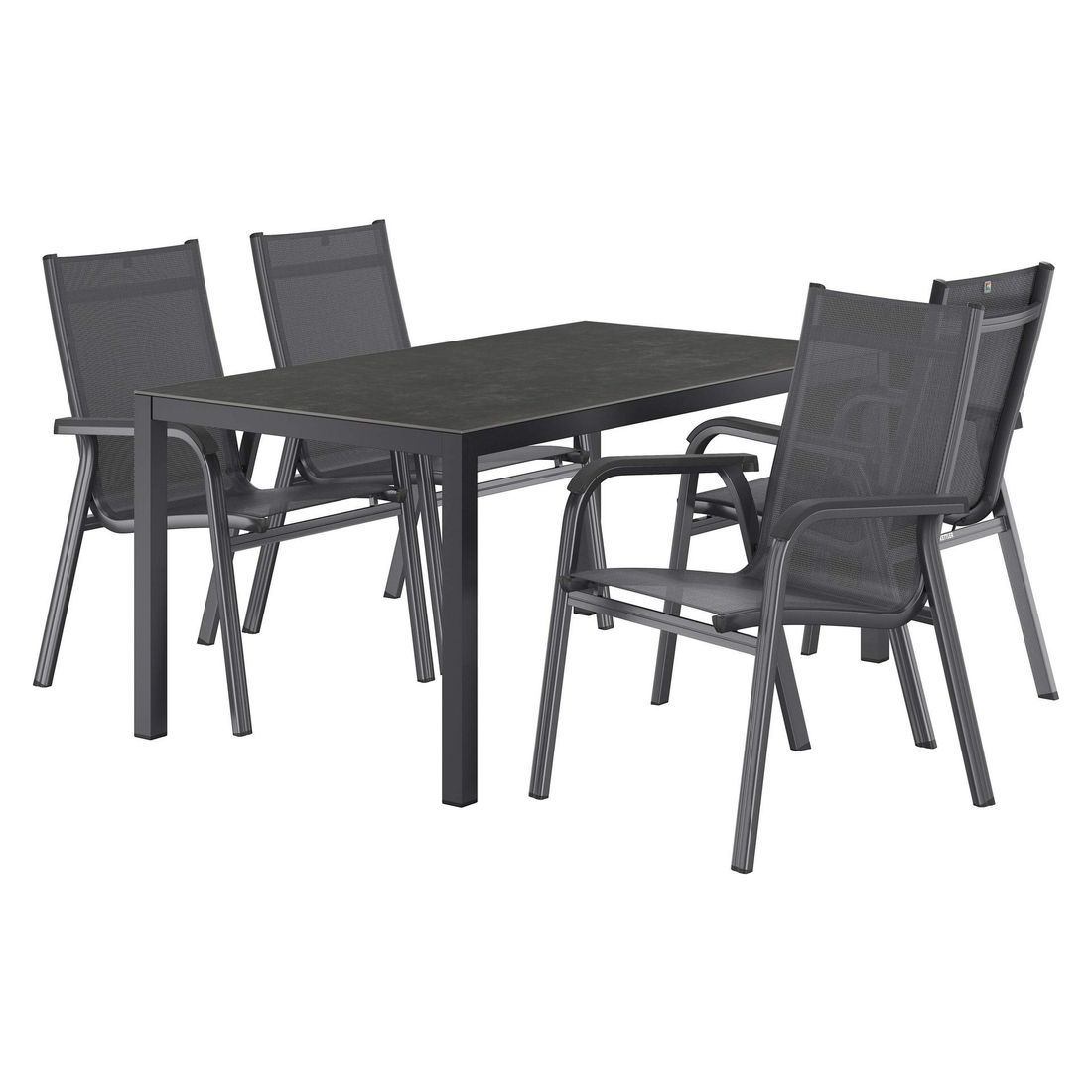 Kettler Basic Plus Gartenmöbel-Set M (4 Plätze) mit OUTLIV. Tisch 160x90cm