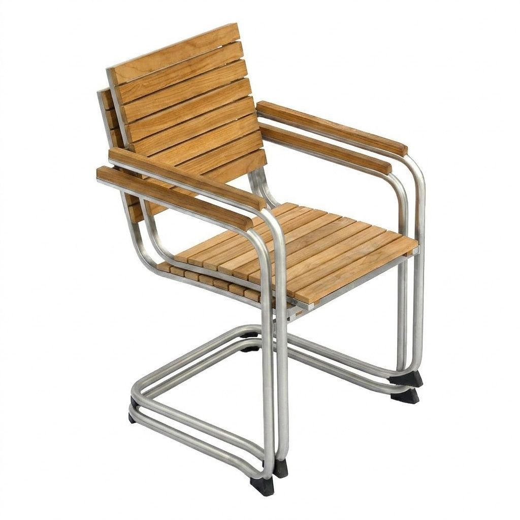 OUTLIV. Maui Freischwinger Edelstahl/Teak