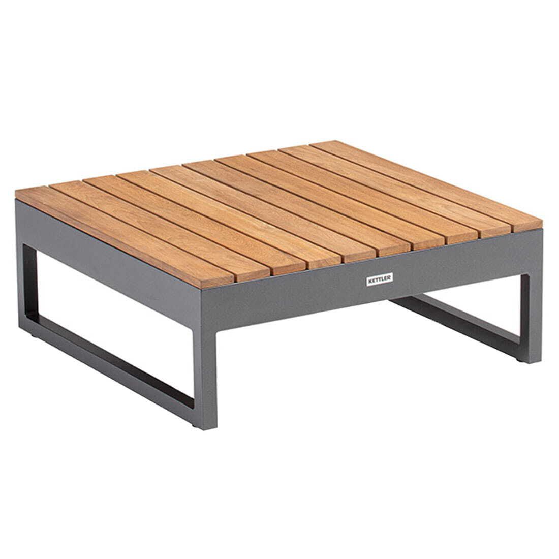 Kettler Ocean Skid Platform Loungetisch 70x70cm Aluminium/Teak