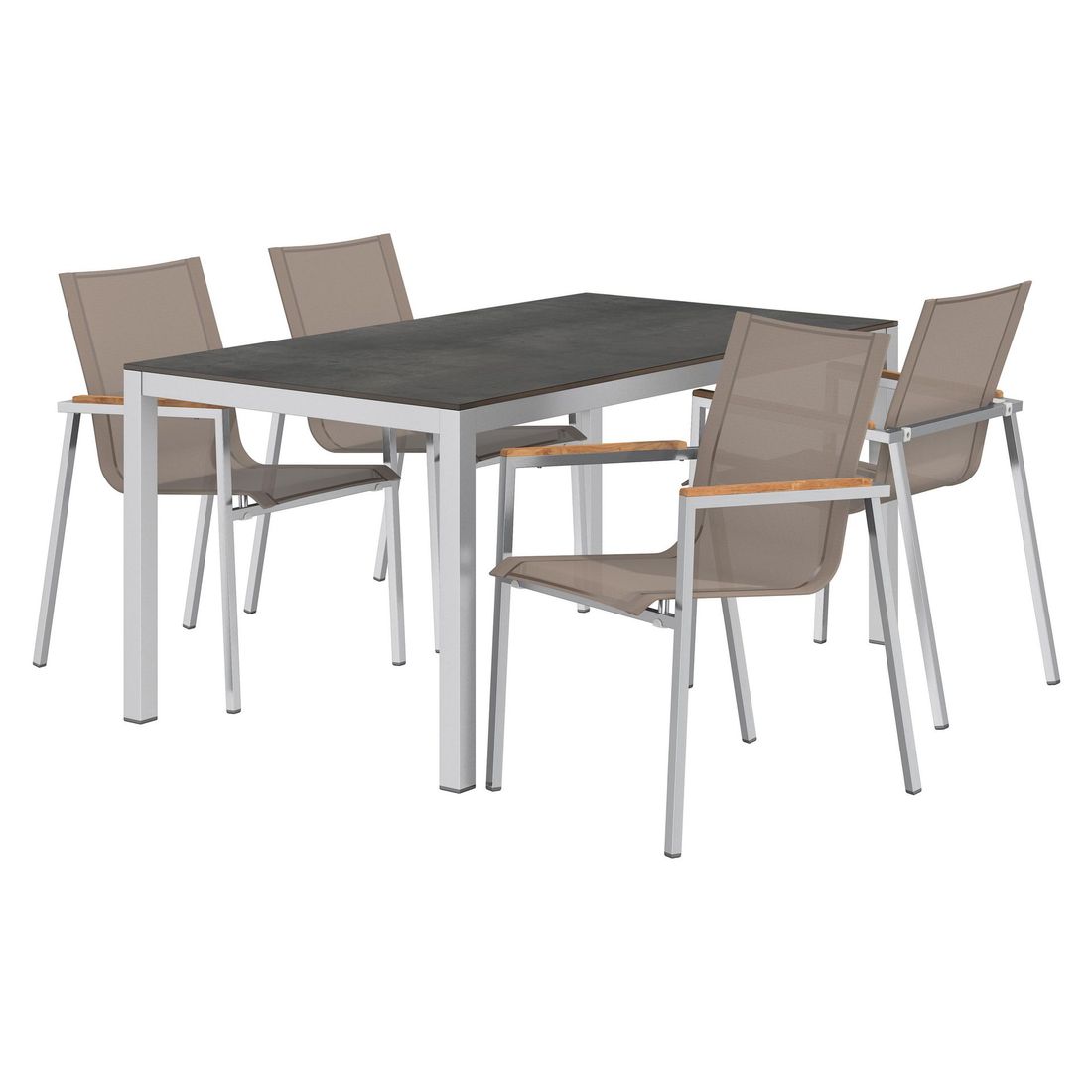 OUTLIV. Rimini Gartenmöbel-Set M (4 Plätze) Tisch 160x90cm
