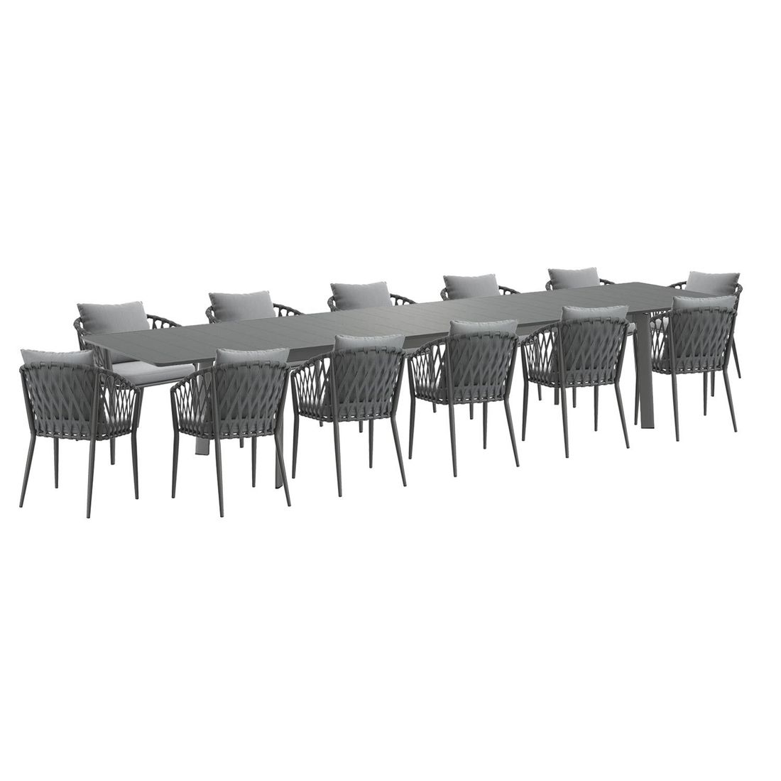 LC Garden Sunrepo Gartenmöbel-Set XXL (12 Plätze) mit OUTLIV. Tisch 266/331/396x110cm