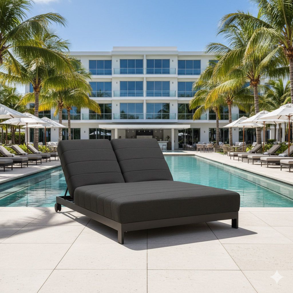 OUTLIV. Miami Doppelliege verstellbar Aluminium/Sunbrella