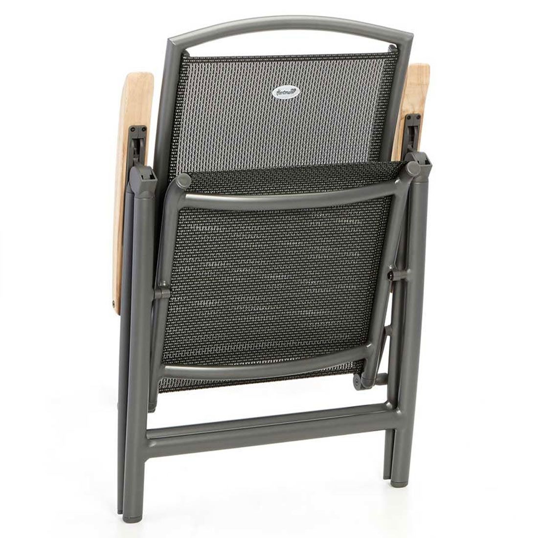 Hartman Raffaelo Klappsessel Aluminium/Textilene mit Teak-Armlehnen