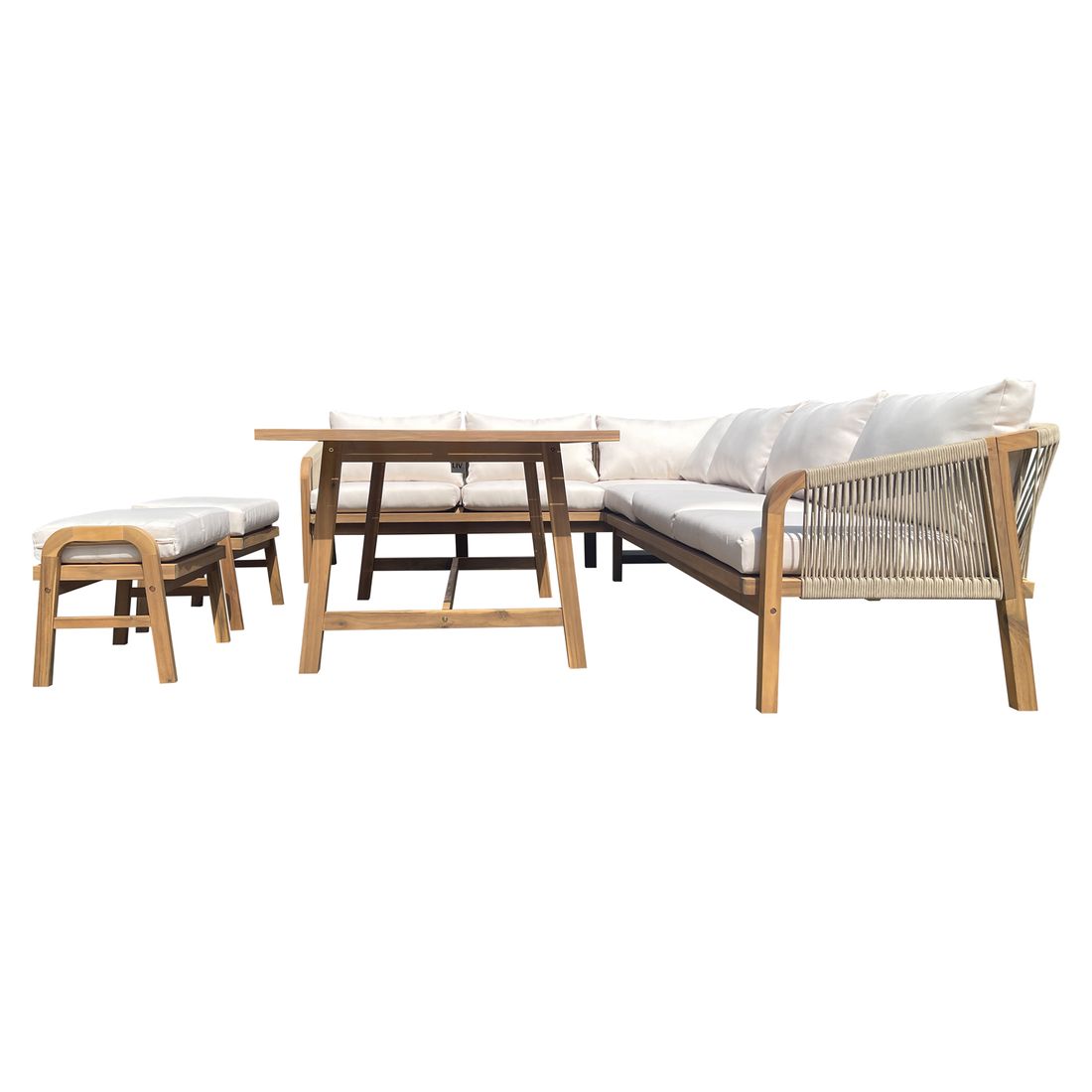 OUTLIV. Pia Dininglounge Tisch 150x90cm Akazie/Rope/Spunpolyester