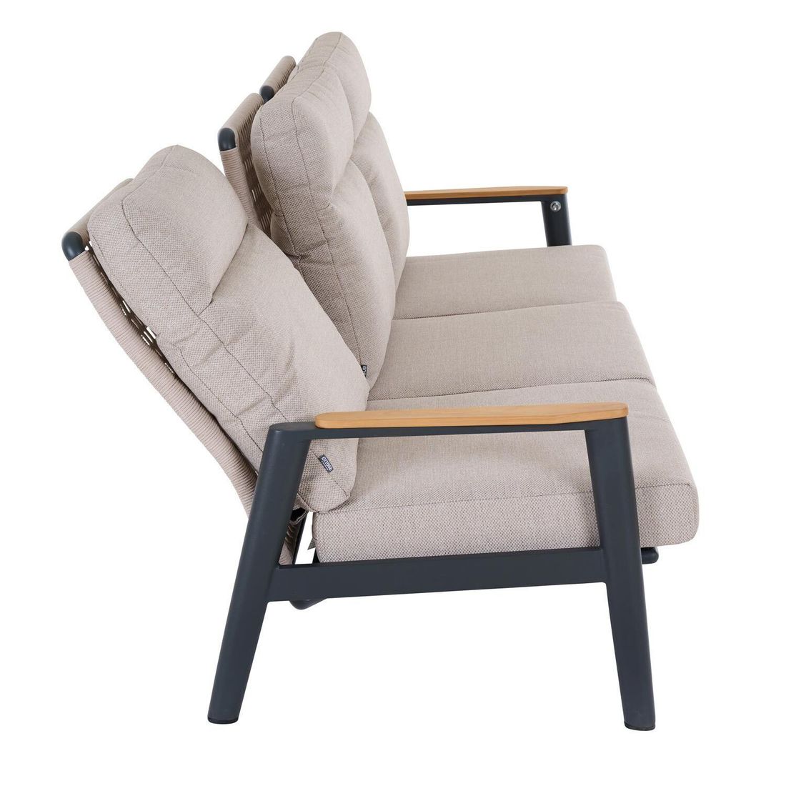 Siena Garden Cortina Loungeset verstellbar inkl. OUTLIV. Lifttisch Aluminium/Rope/Polypropylen