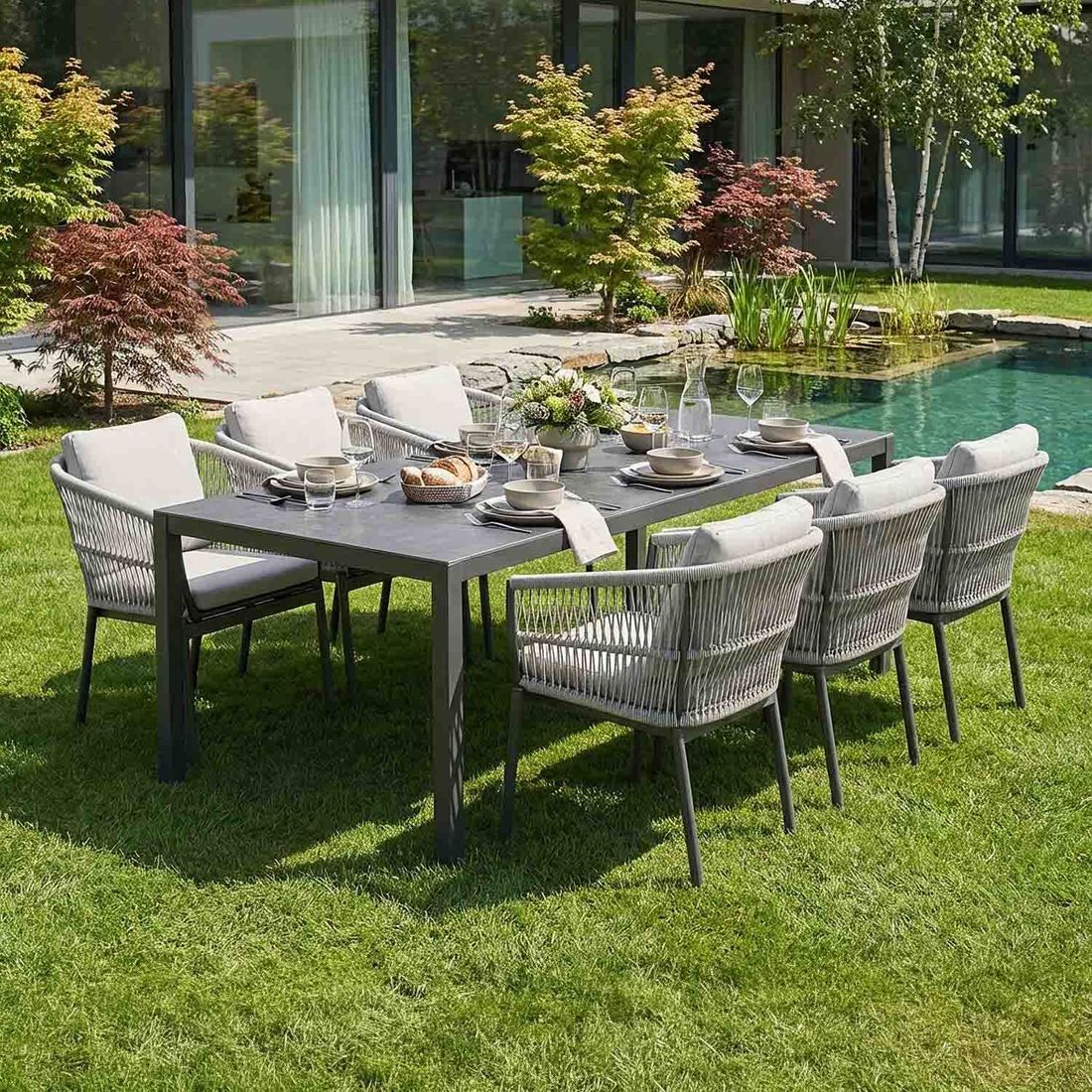 OUTLIV. Alicante Gartenmöbel-Set L (6 Plätze) Tisch 220x100cm