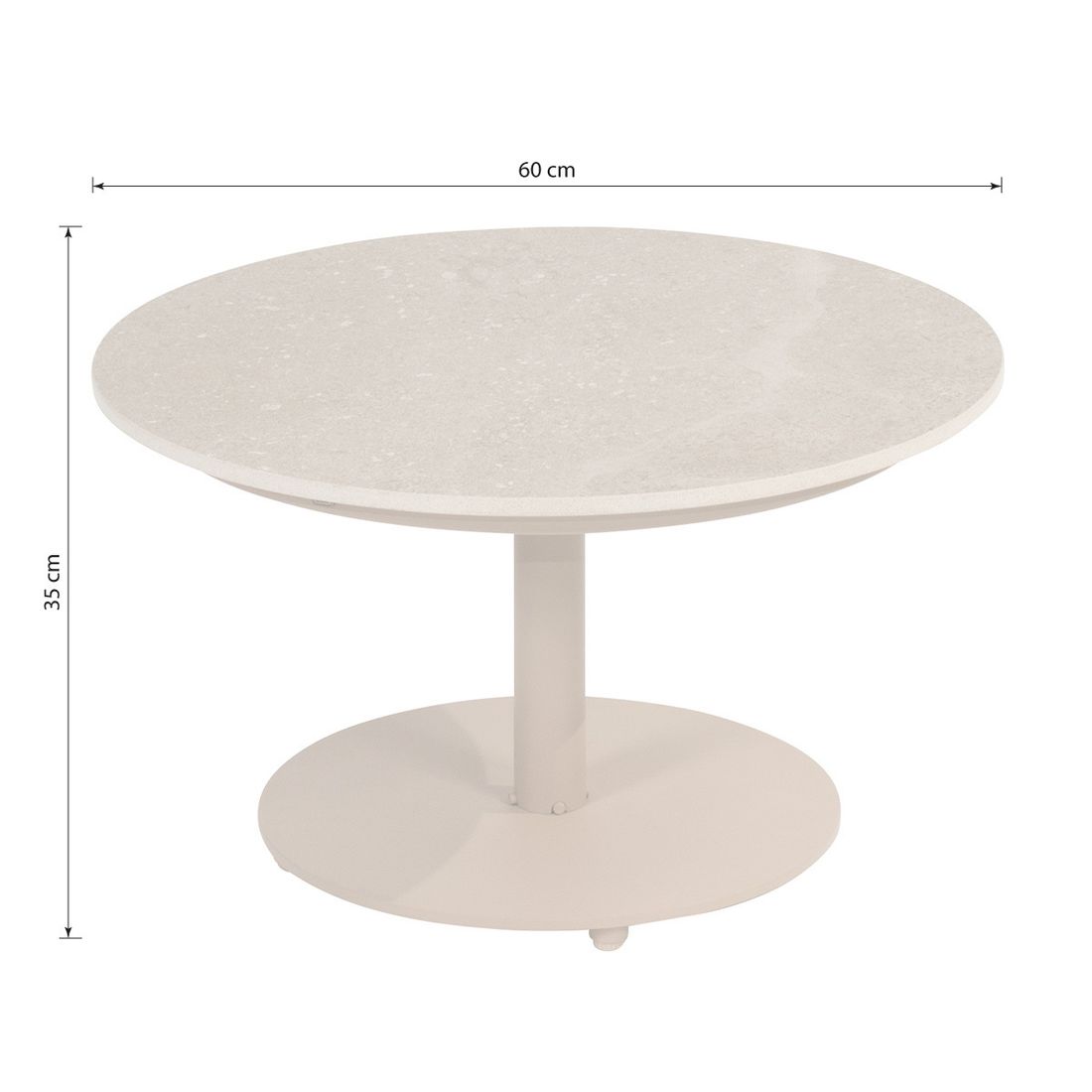 4Seasons Boaz Loungetisch Ø60cm Edelstahl/Keramik