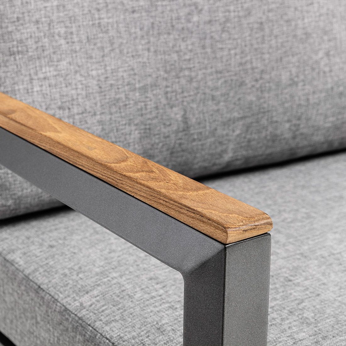 Kettler Ocean Skid Modular Eck-/Endmodul Aluminium/Olefin mit Teak-Leiste