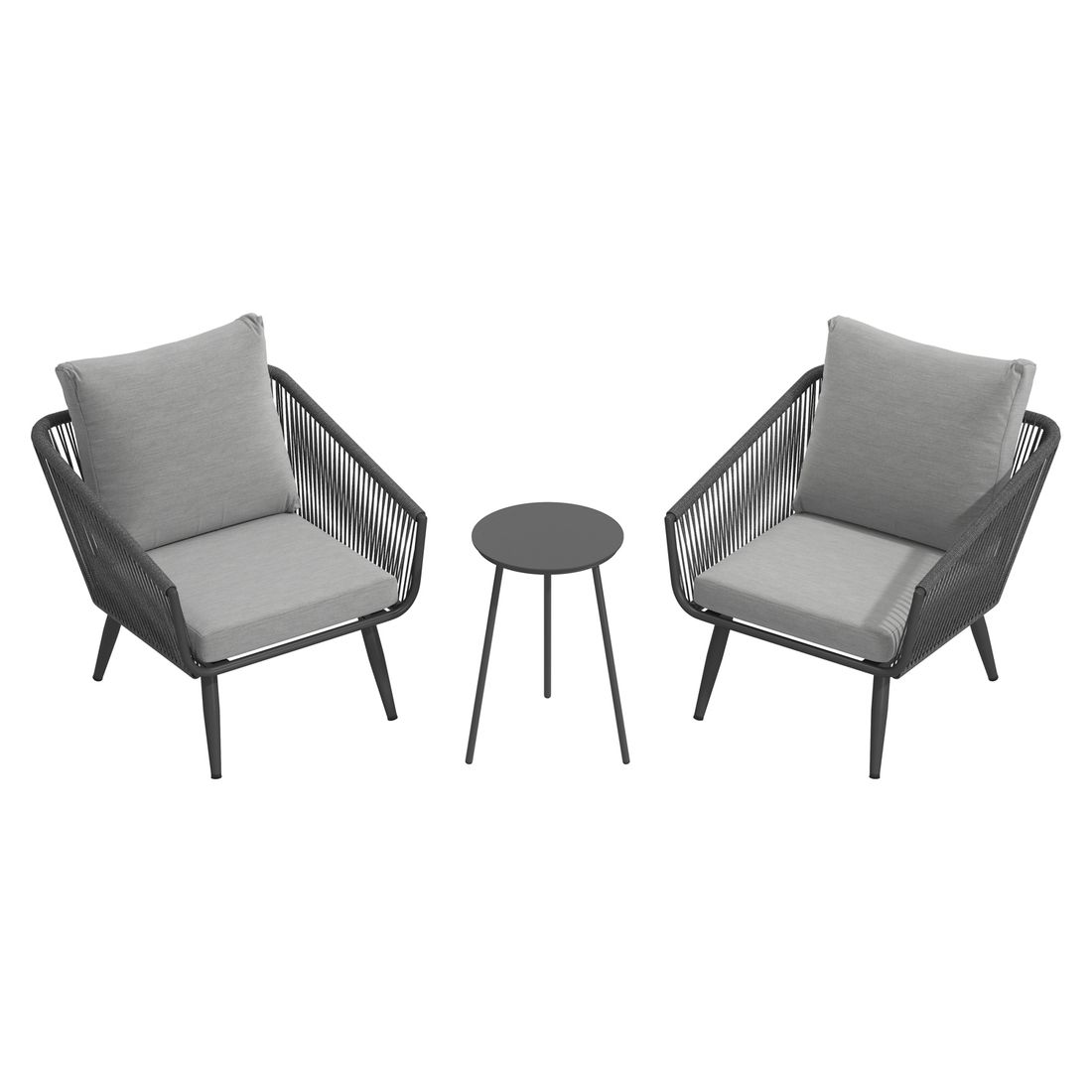 OUTLIV. Alex Loungeset inkl. Beistelltisch Aluminium/Rope/Olefin
