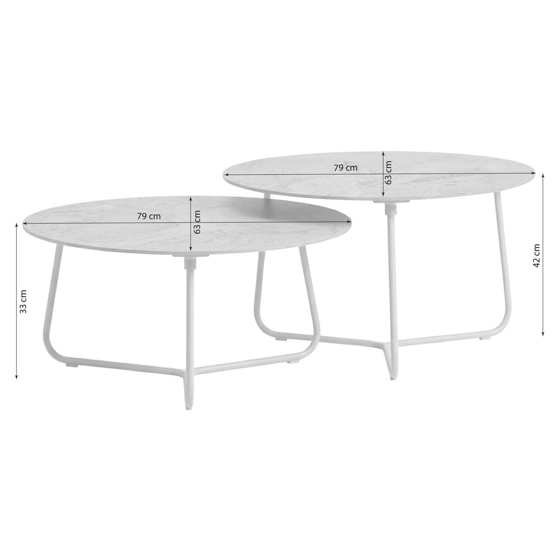 Apple Bee Pine Key Loungetisch-Set 2-tlg. Aluminium/Sinterstone
