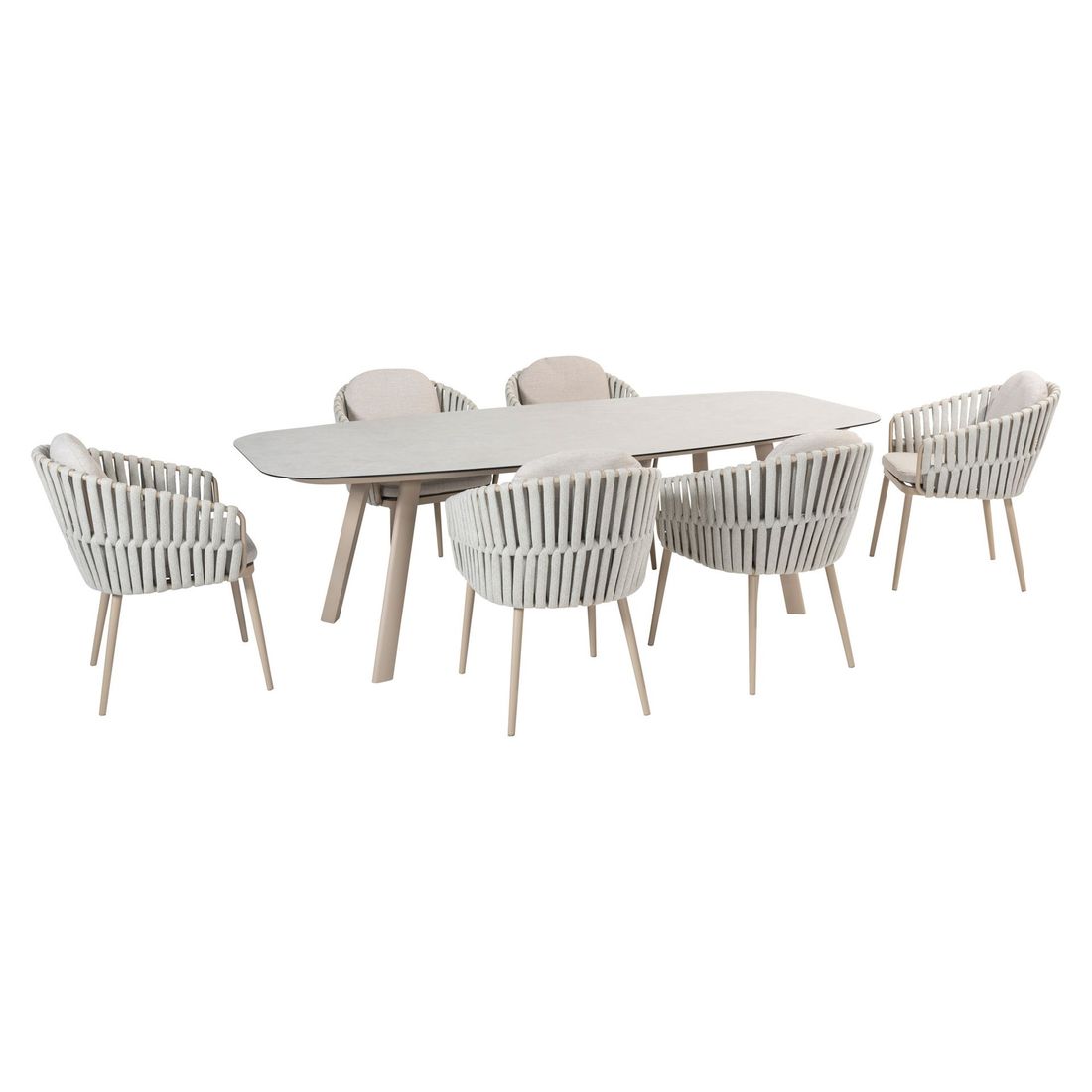 4Seasons Eva Gartenmöbel-Set L (6 Plätze) Tisch 240x103cm