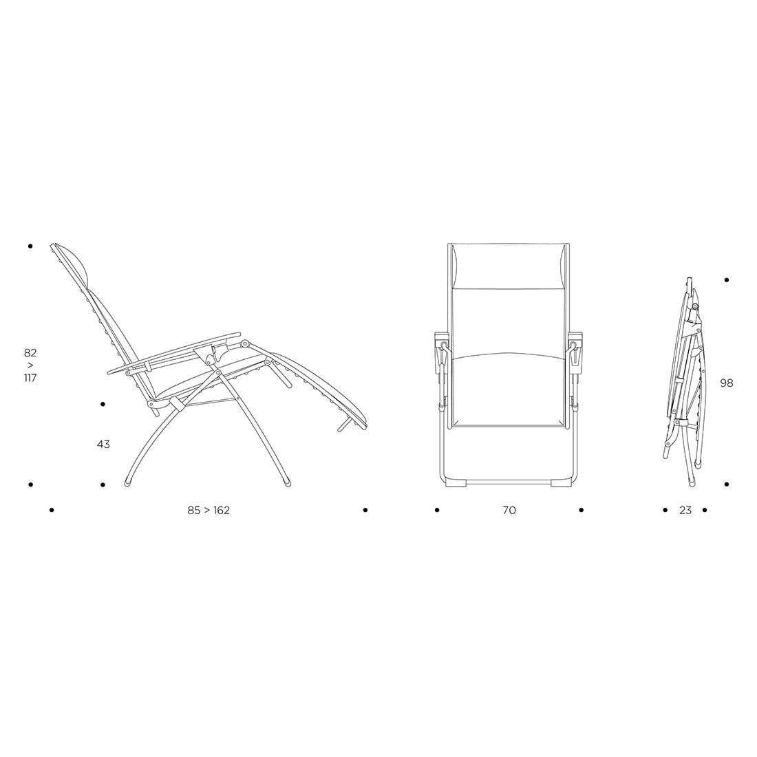 Lafuma Evolution Relaxliege verstellbar Stahl/Be Comfort