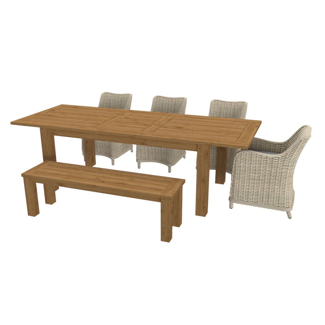 OUTLIV. Oxford Gartenmöbel-Set L (6 Plätze) Tisch 200/260x100cm