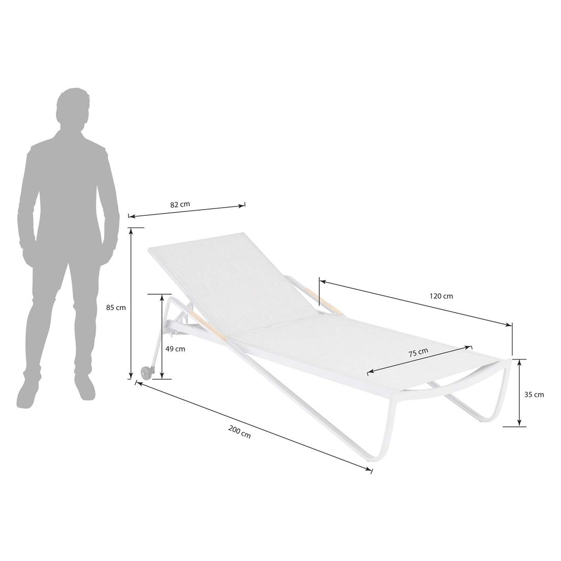 Kettler Diamond Gartenliege verstellbar Aluminium/Outdoorgewebe