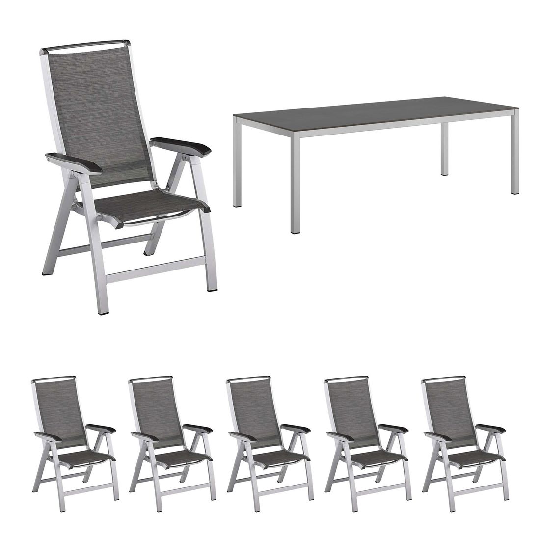 Kettler Forma II Gartenmöbel-Set L (6 Plätze) mit OUTLIV. Tisch 220x100cm