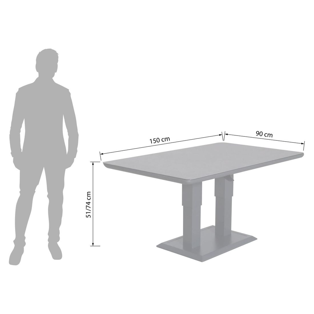 OUTLIV. Atlanta Loungeset inkl. Lifttisch Aluinium/Olefin