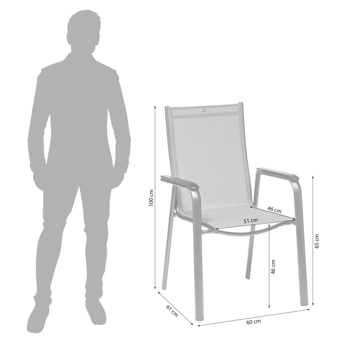 Kettler Cirrus Stapelsessel Aluminium/Outdoorgewebe