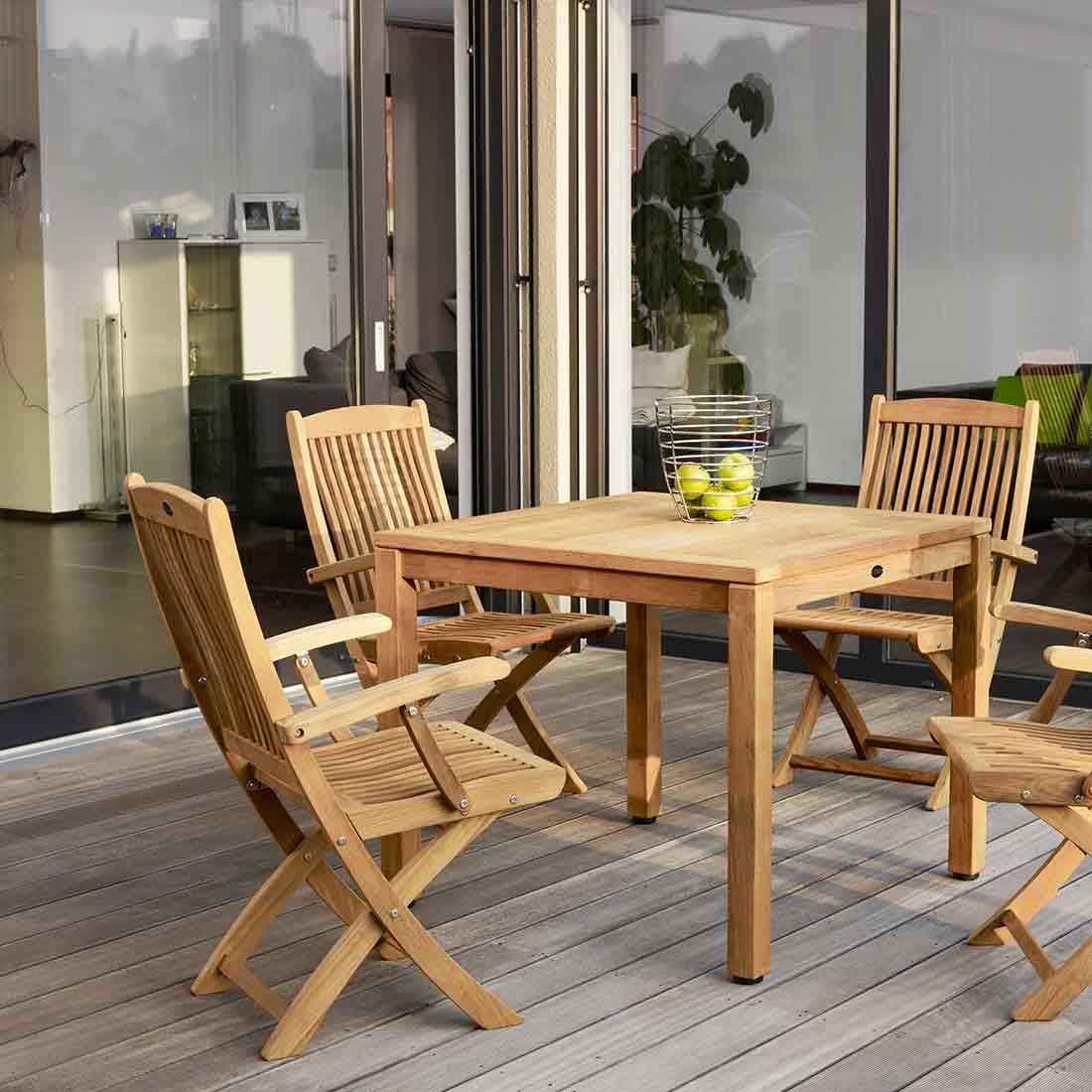 Zebra Bali Gartentisch 90x90 cm Teak