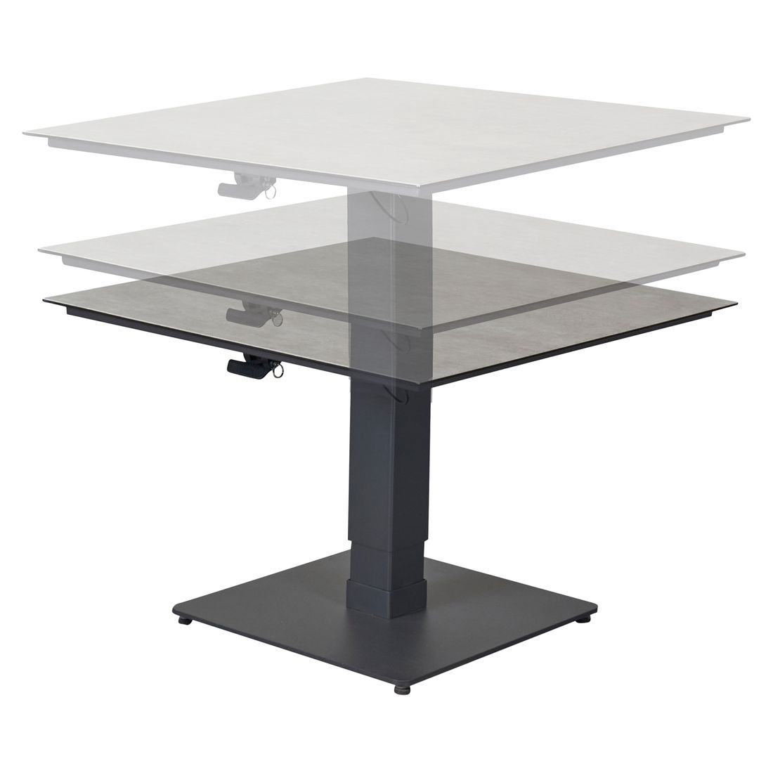 LC Garden Bondino Lifttisch Aluminium/Glaskeramik