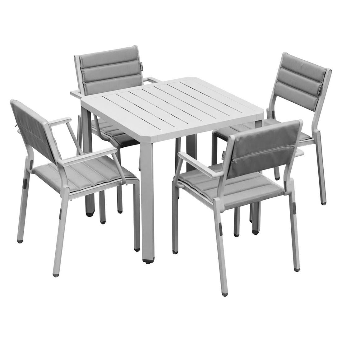 Kettler Latitude Gartenmöbel-Set M (4 Plätze) inkl. Sitz- und Rückenkissen Tisch 78x78cm