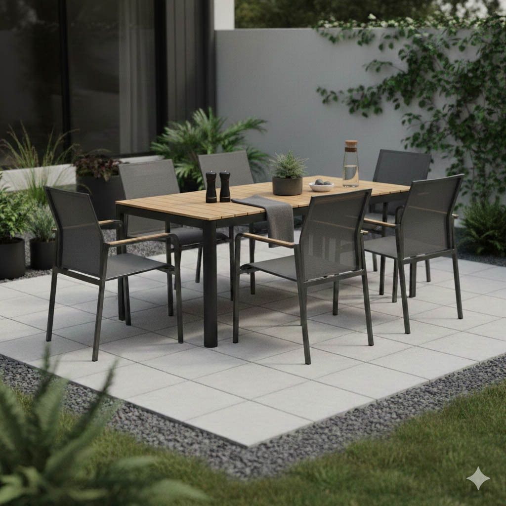 Zebra Bee Gartenmöbel-Set L (6 Plätze) Tisch 160x90cm