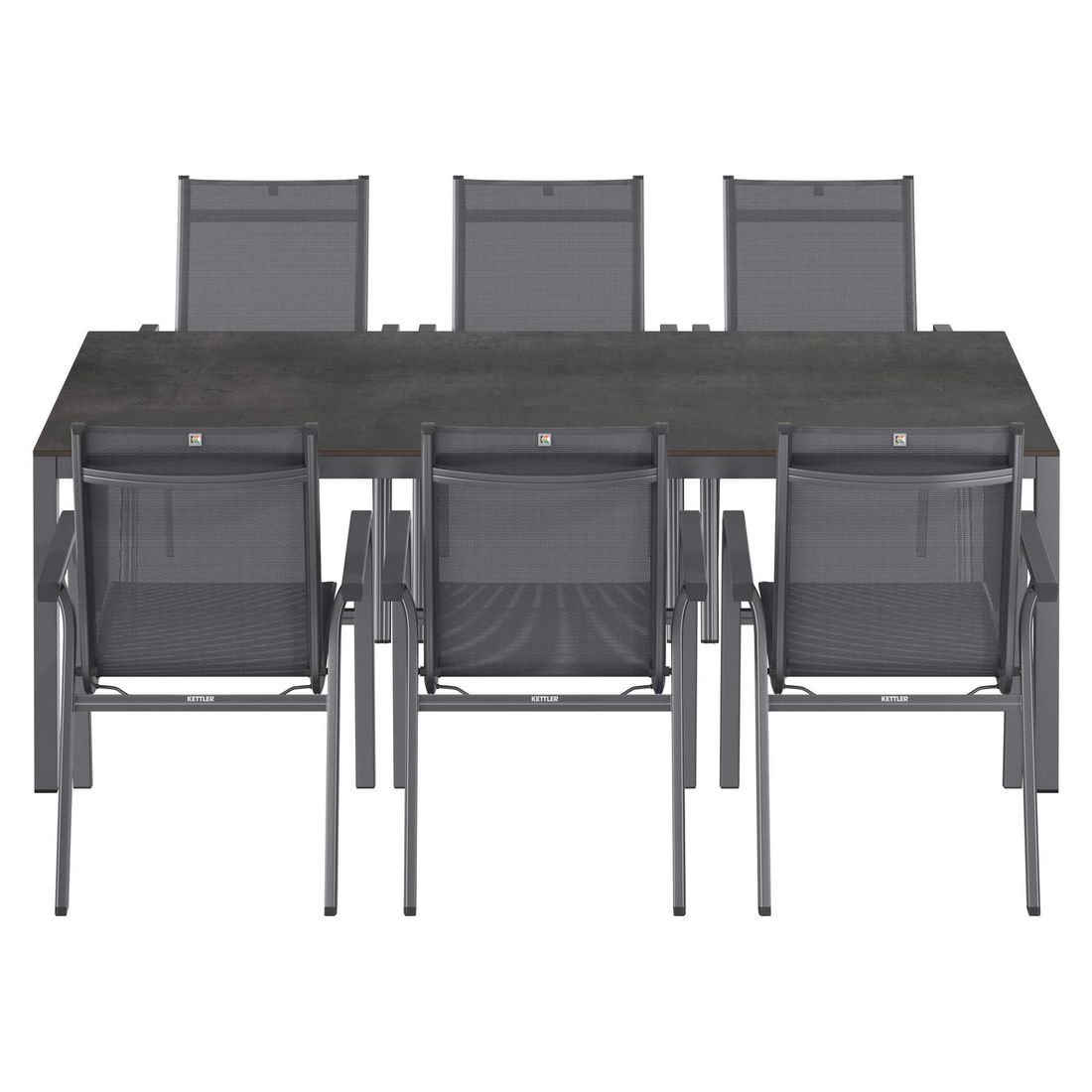 Kettler Basic Plus Gartenmöbel-Set L (6 Plätze) mit OUTLIV. Tisch 220x100cm