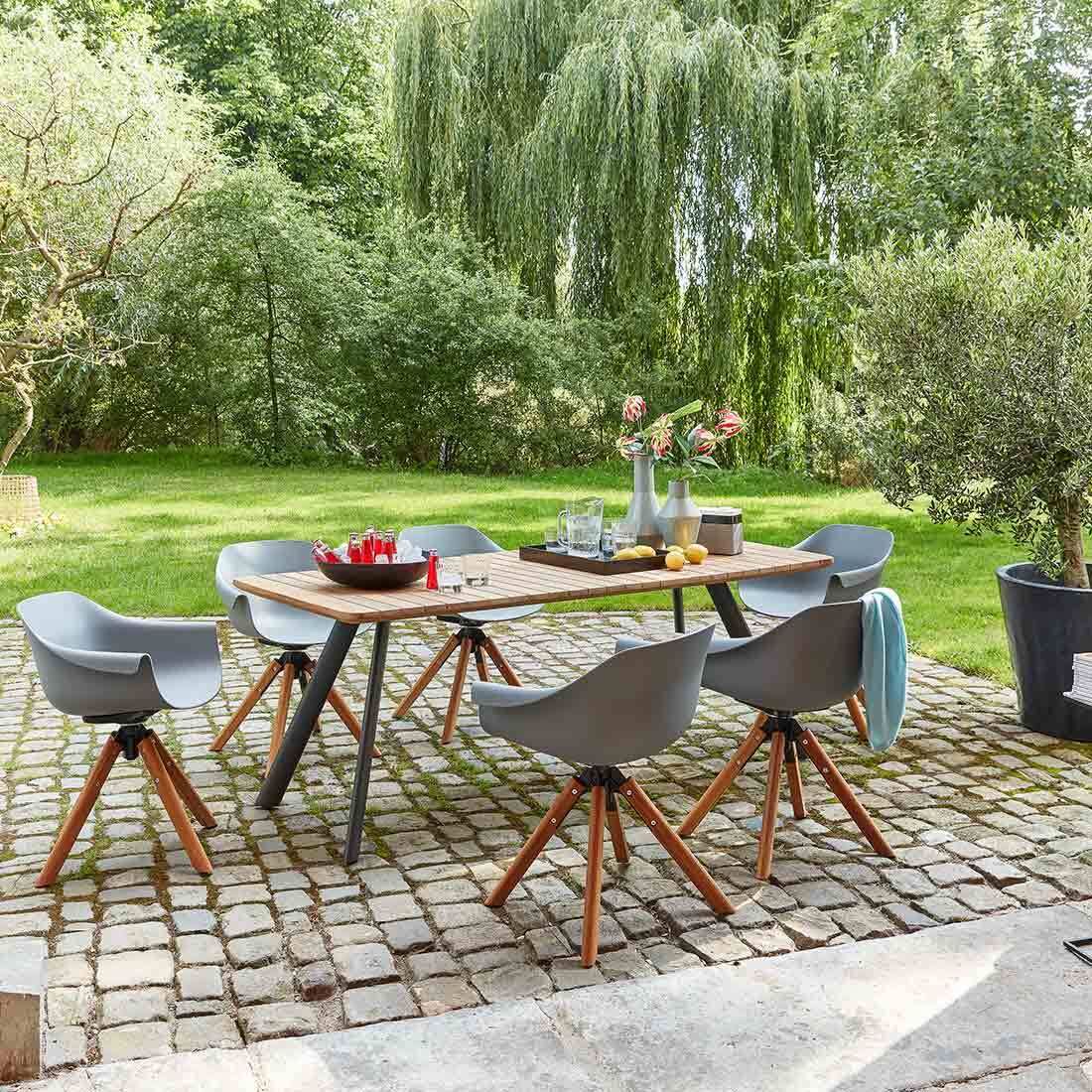 Musterring Stockholm Gartensessel drehbar Teak/Kunststoff