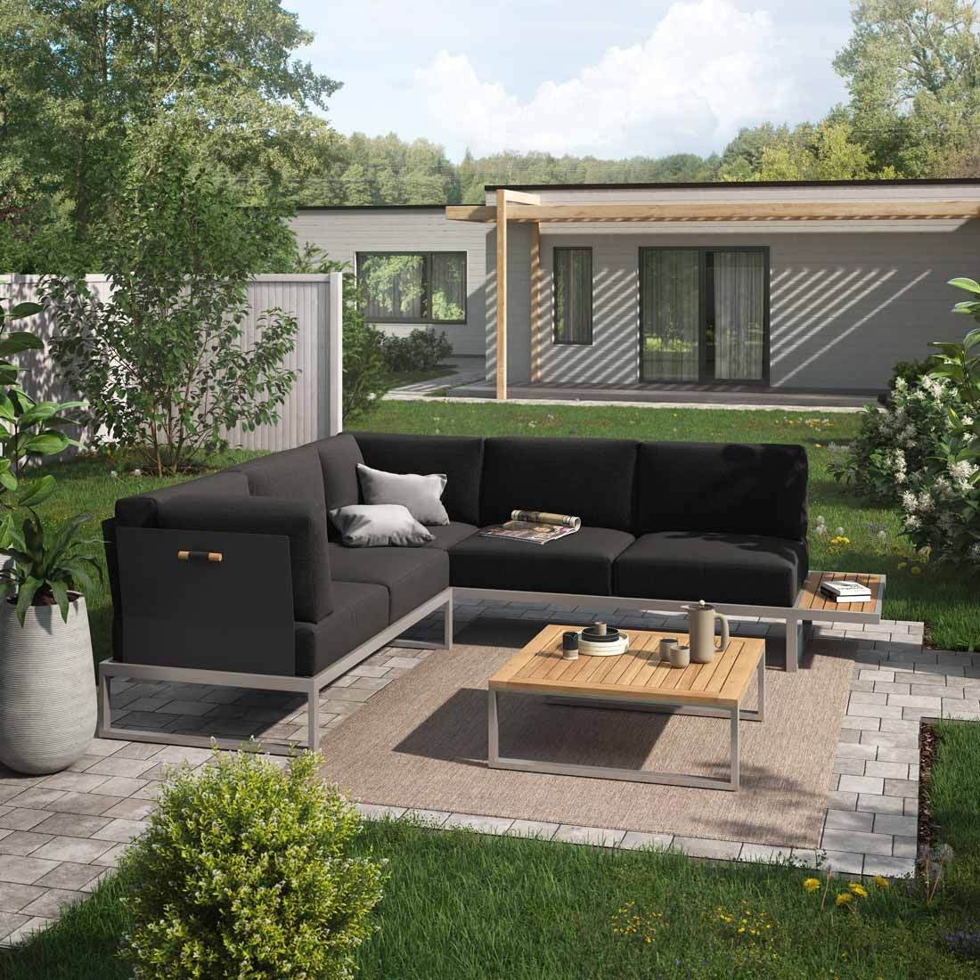 OUTLIV. Capri Ecklounge inkl. Loungetisch Edelstahl/Polyester