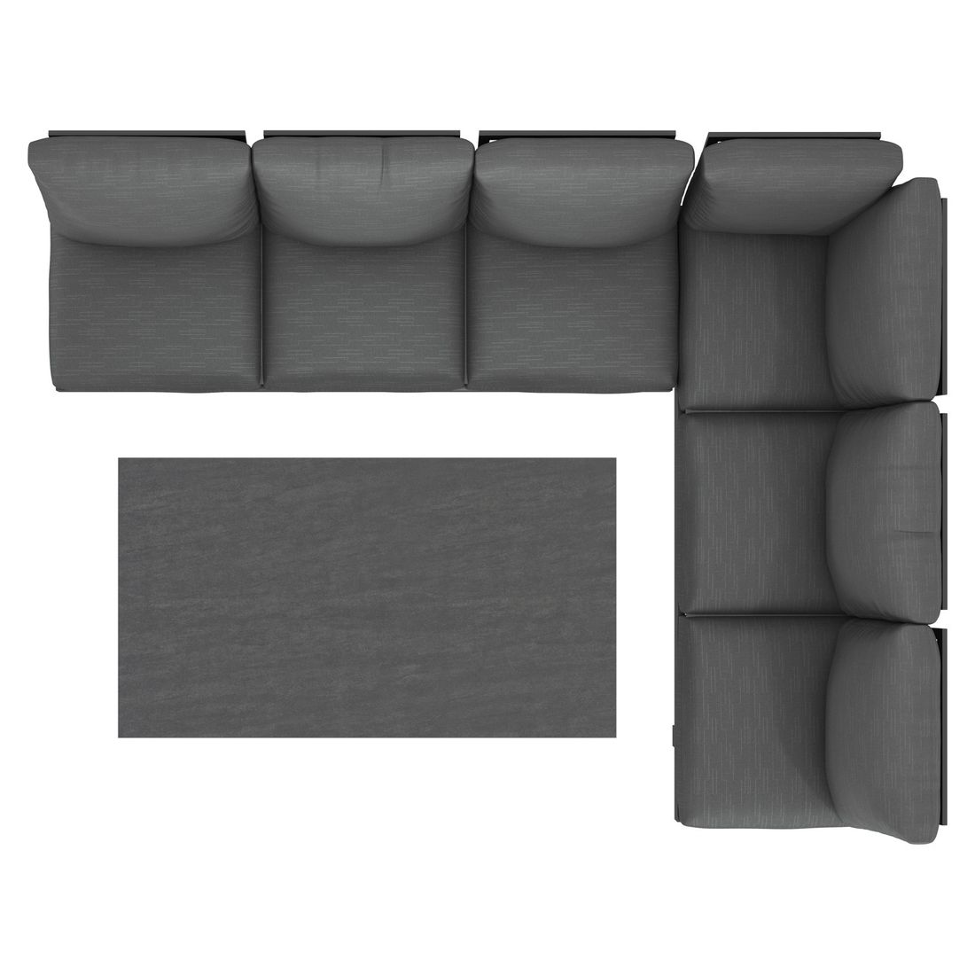 OUTLIV. Atlanta Dininglounge verstellbar Tisch 160x90cm Aluminium/Olefin
