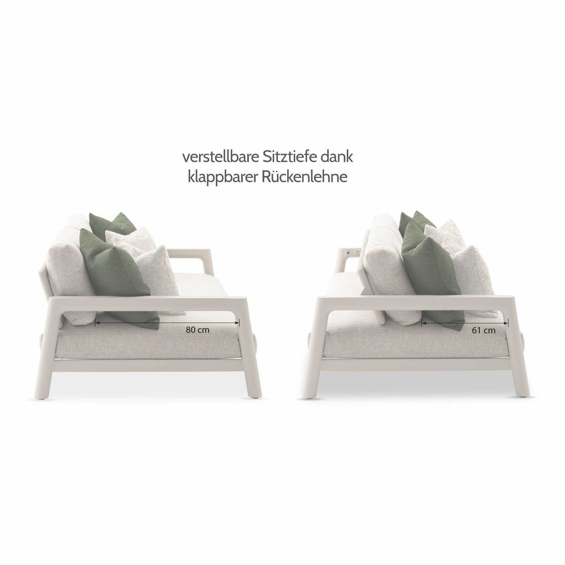 Zebra Cozy Loungeset inkl. Lifttisch Aluminium/Rope/Sunproof