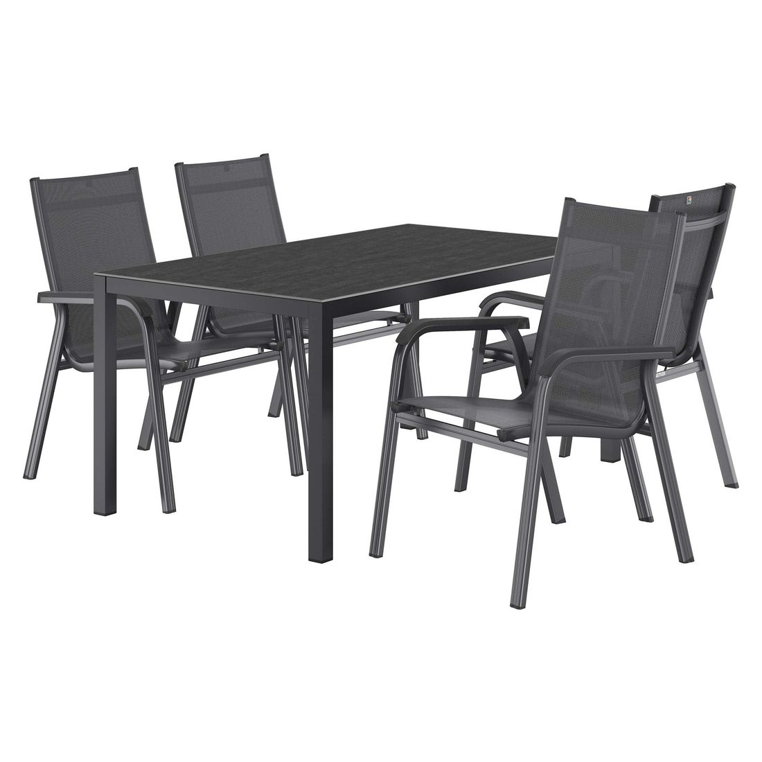 Kettler Basic Plus Gartenmöbel-Set M (4 Plätze) Tisch 160x90cm
