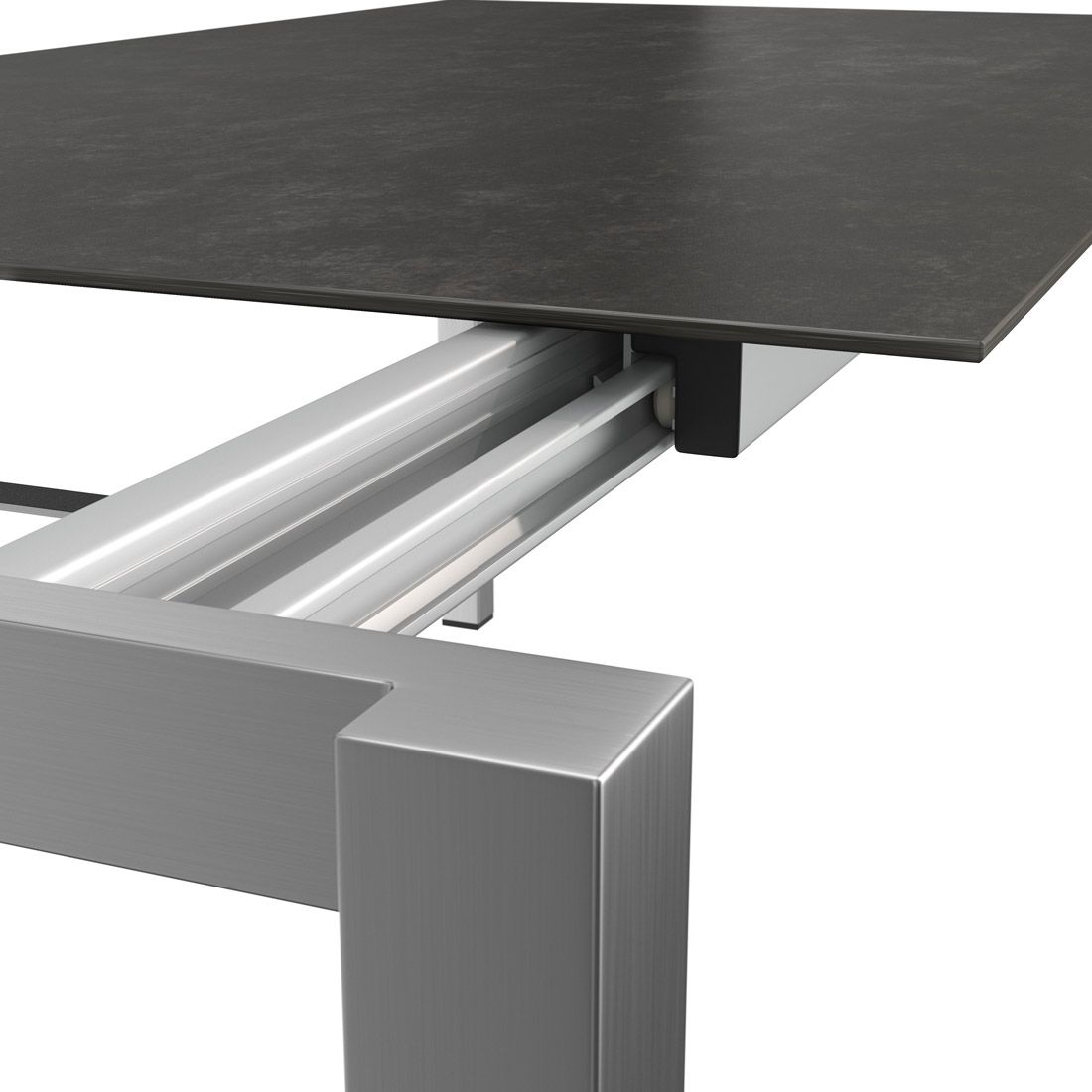 OUTLIV. Ausziehtisch Edelstahl/Glaskeramik