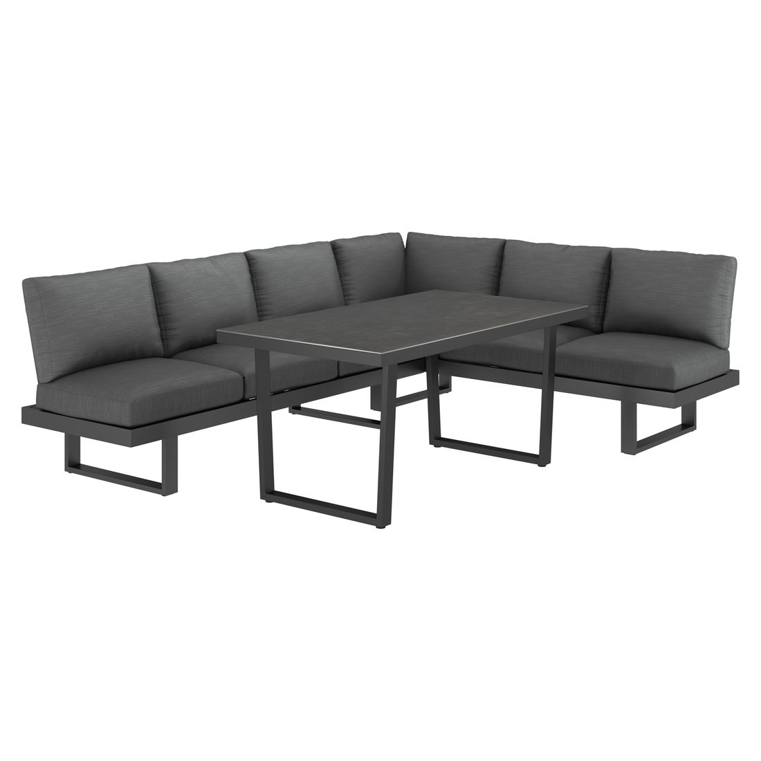 OUTLIV. Atlanta Dininglounge verstellbar Tisch 160x90cm Aluminium/Olefin