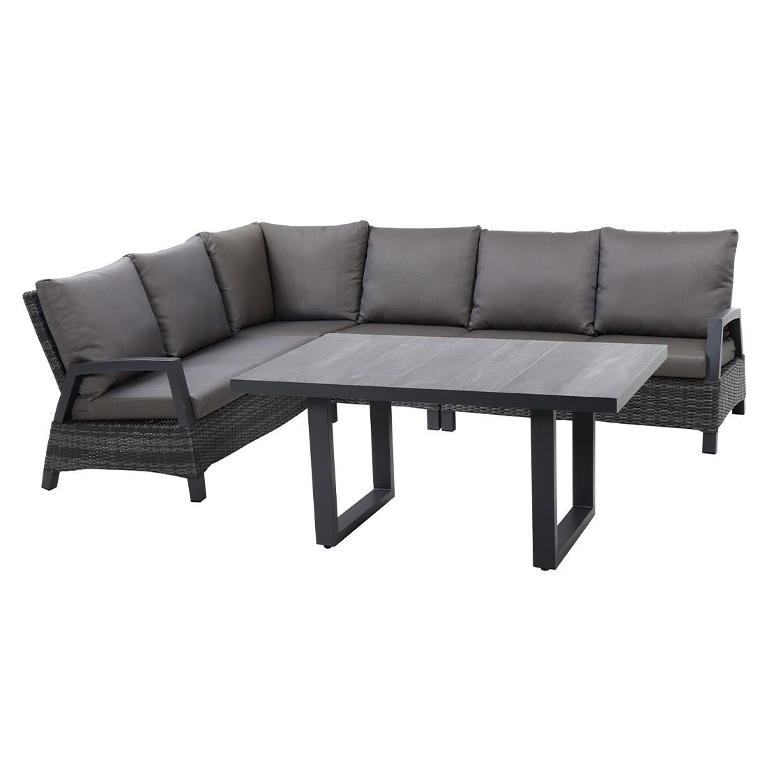 Siena Garden Taranto Dininglounge Tisch 140x85cm Aluminium/Gardino-Geflecht