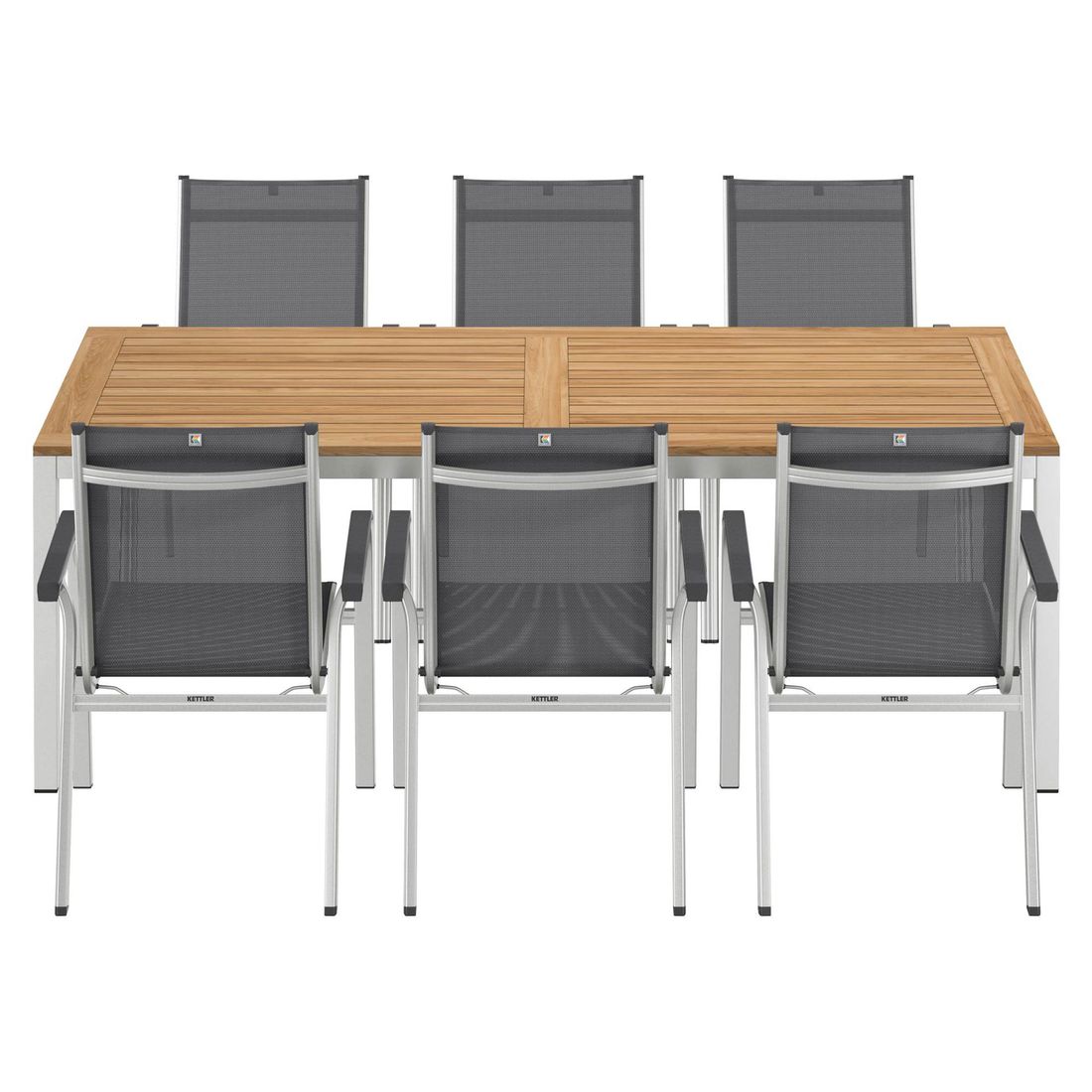 Kettler Basic Plus Gartenmöbel-Set L (6 Plätze) mit OUTLIV. Tisch 220x100cm