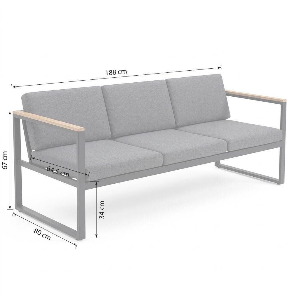 Acamp Space Loungeset inkl. Loungetisch Stahl/Polyester