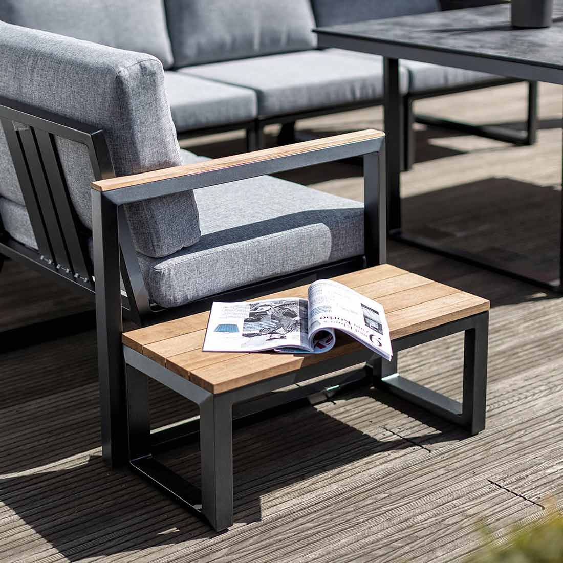 Kettler Ocean Skid Dininglounge Tisch 160x95cm Aluminium/Olefin