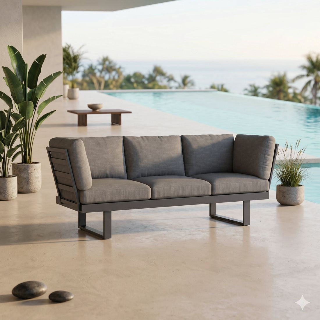OUTLIV. Atlanta Diningsofa verstellbar Aluminium/Olefin