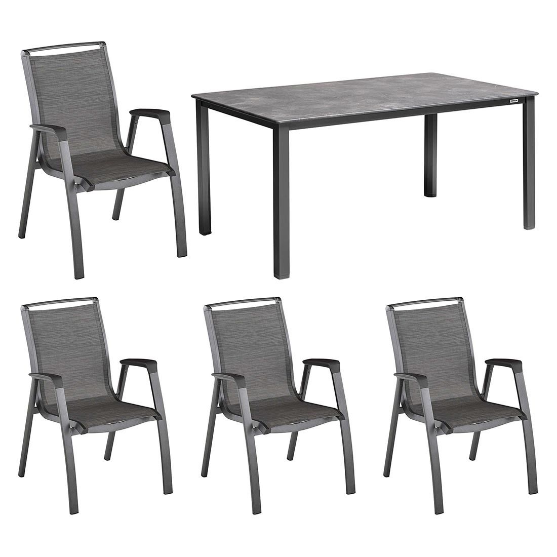 Kettler Forma II Gartenmöbel-Set M (4 Plätze) Tisch 160x90cm