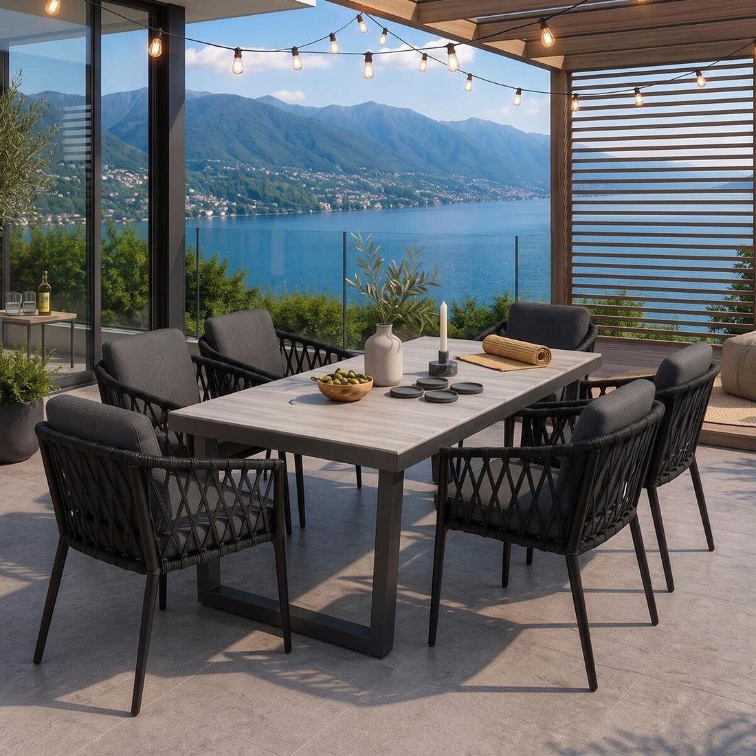 LC Garden Cairns Gartenmöbel-Set L (6 Plätze) Tisch 200x100cm