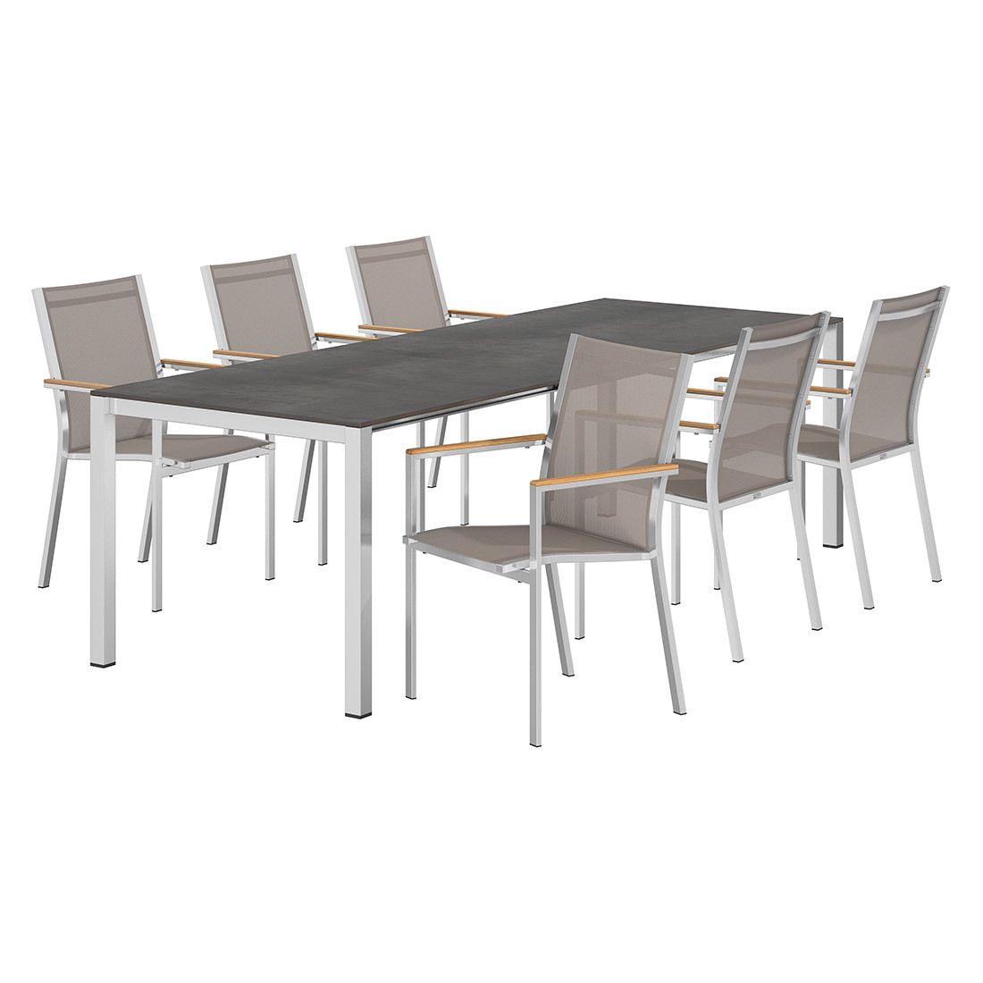 Stern Cardiff Gartenmöbel-Set L (6 Plätze) mit OUTLIV. Tisch 160/217/267x91cm