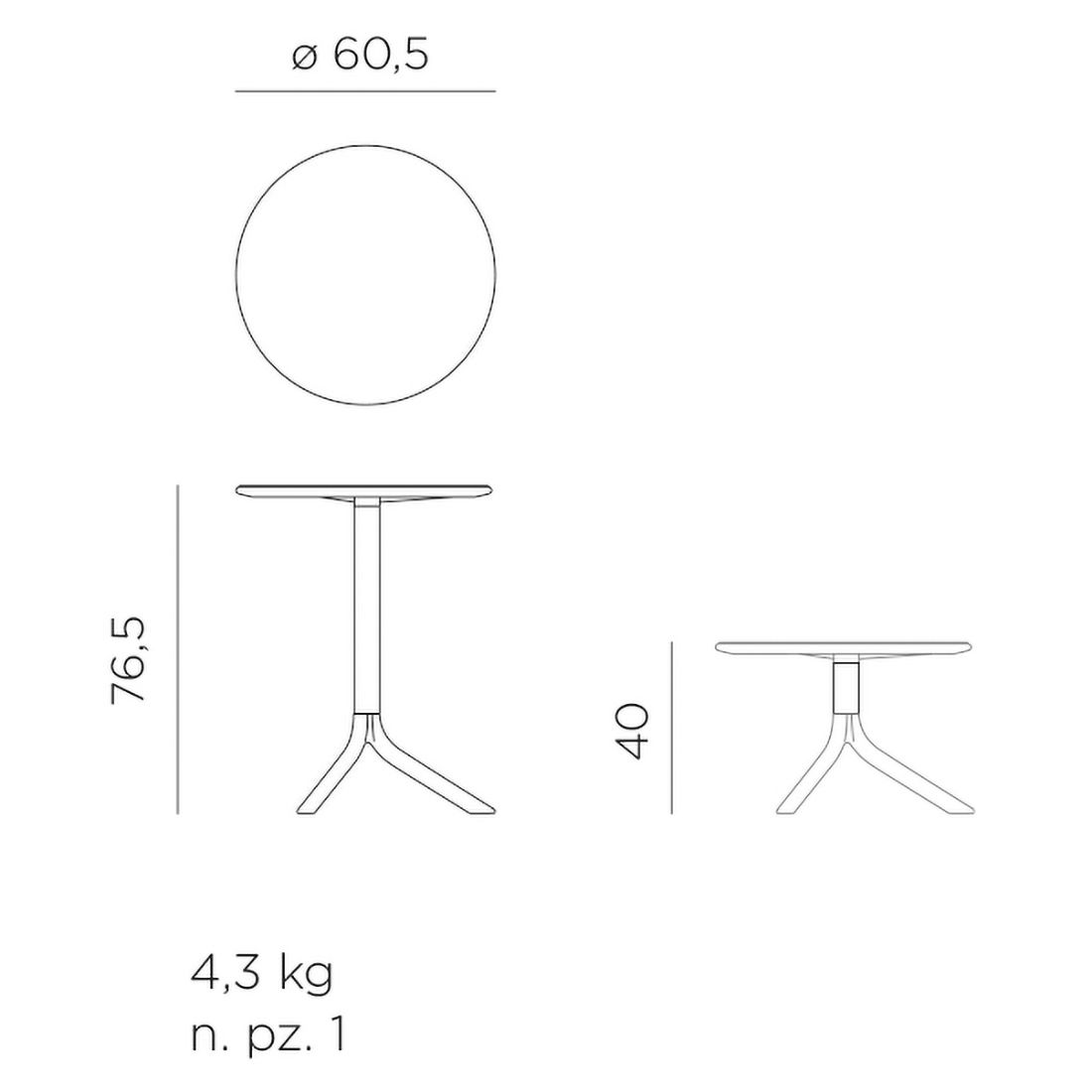 Nardi Spritz Gartentisch Ø60,5 cm Kunststoff